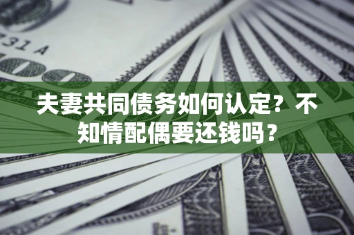 北京夫妻共同债务如何认定？不知情配偶要还钱吗？